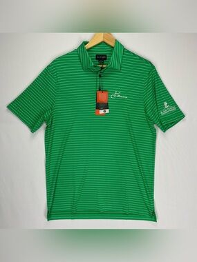 Chase 54 Polo Shirt Mens M Green Striped UPF The Warburton / St. Jude’s Hospital